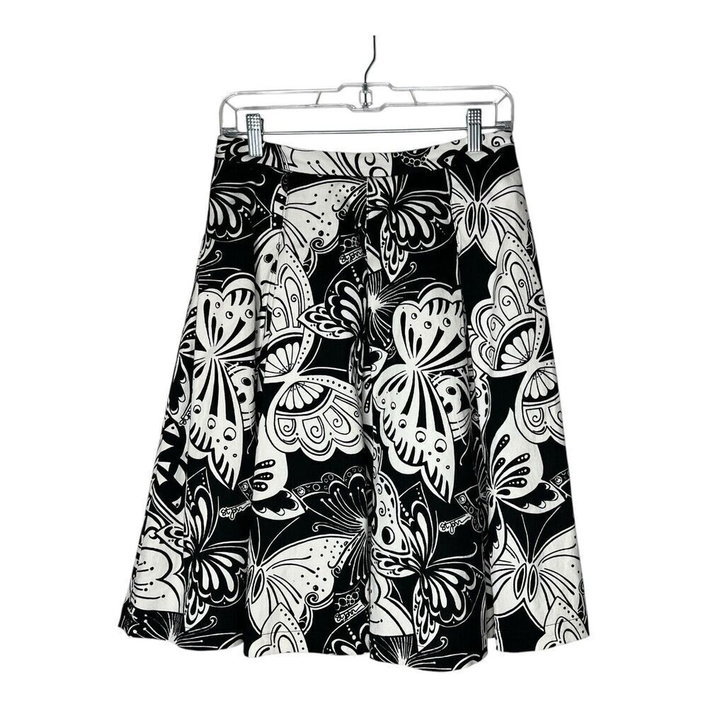 St John Sport Skirt Womens Size 6 Butterfly Print Pleated A‎ Line Logo
